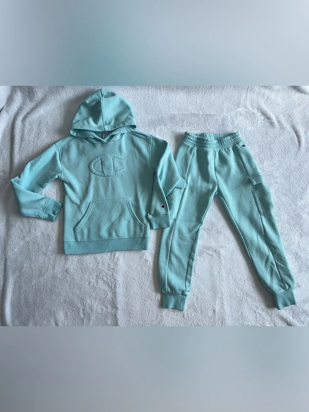 Champion Girls Teal Blue 2 Piece Outfit Fleece Jogger Set Size 6X NWOT